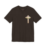 Proverbs 31:25 Floral Cross Tee — Inspirational Women’s Bible Verse Shirt