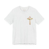 Proverbs 31:25 Floral Cross Tee — Inspirational Women’s Bible Verse Shirt