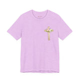 Proverbs 31:25 Floral Cross Tee — Inspirational Women’s Bible Verse Shirt