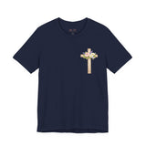 Proverbs 31:25 Floral Cross Tee — Inspirational Women’s Bible Verse Shirt