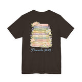 Proverbs 31:25 Floral Cross Tee — Inspirational Women’s Bible Verse Shirt