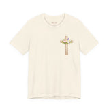 Proverbs 31:25 Floral Cross Tee — Inspirational Women’s Bible Verse Shirt