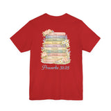 Proverbs 31:25 Floral Cross Tee — Inspirational Women’s Bible Verse Shirt